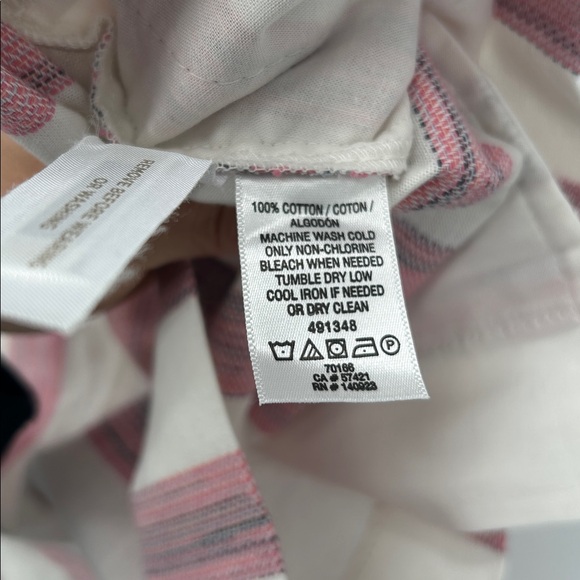 NEW Ann Taylor LOFT 100% Cotton White Pink Wide Stripe Print Shorts Size 00 - Picture 6 of 9